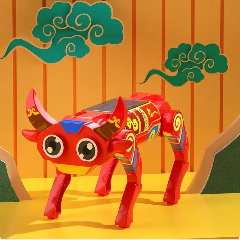 Xiaomi Mijia Solar Electric Mechanical Dog Cow Children Educational Assembly Tech Puzzle Toy Bionic Smart Robot Dog Toys