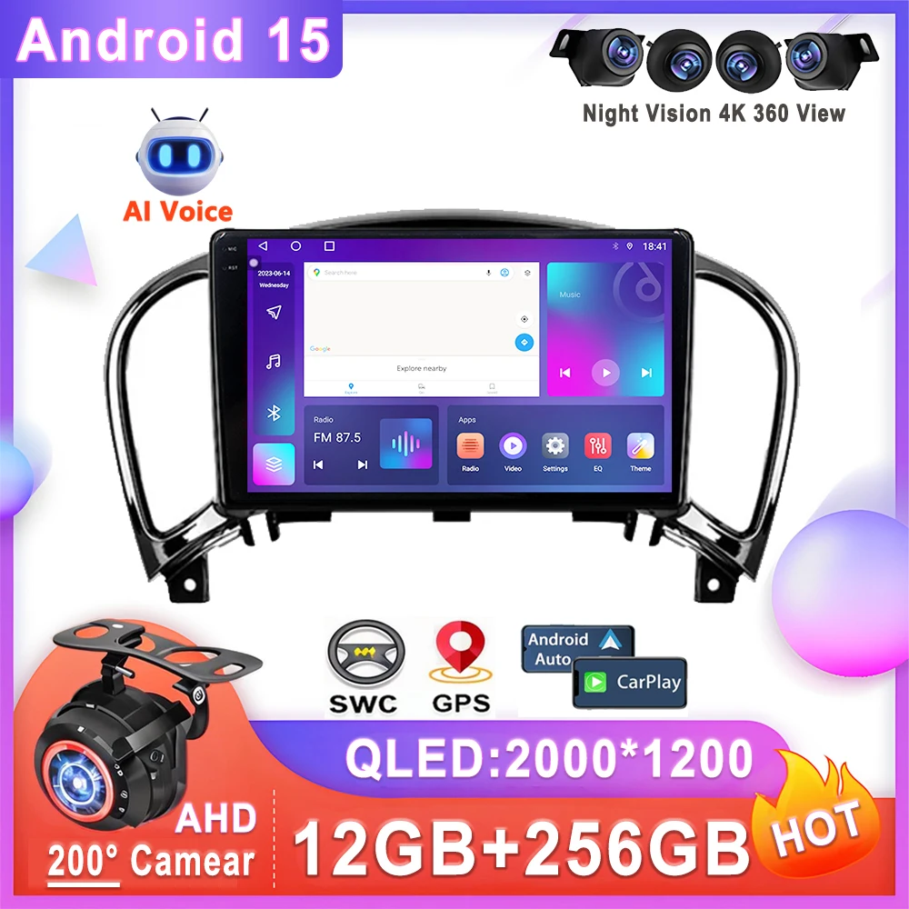 

Car Stereo Android 15 For Nissan Juke 2010 - 2014 Head Unit Multimedia Player Touch Screen Navigation Dash Cam Auto Radio GPS