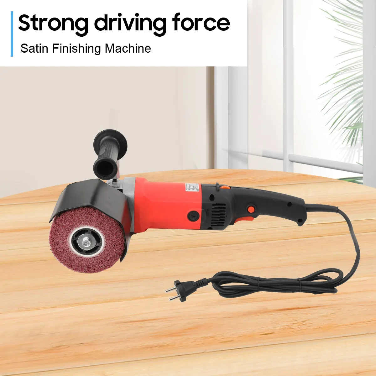 1400W Grinding Machine Satin Polisher 220V Electric Wire Drawing Burnishing Polishing Machine For Metal Steel Wood Polishing
