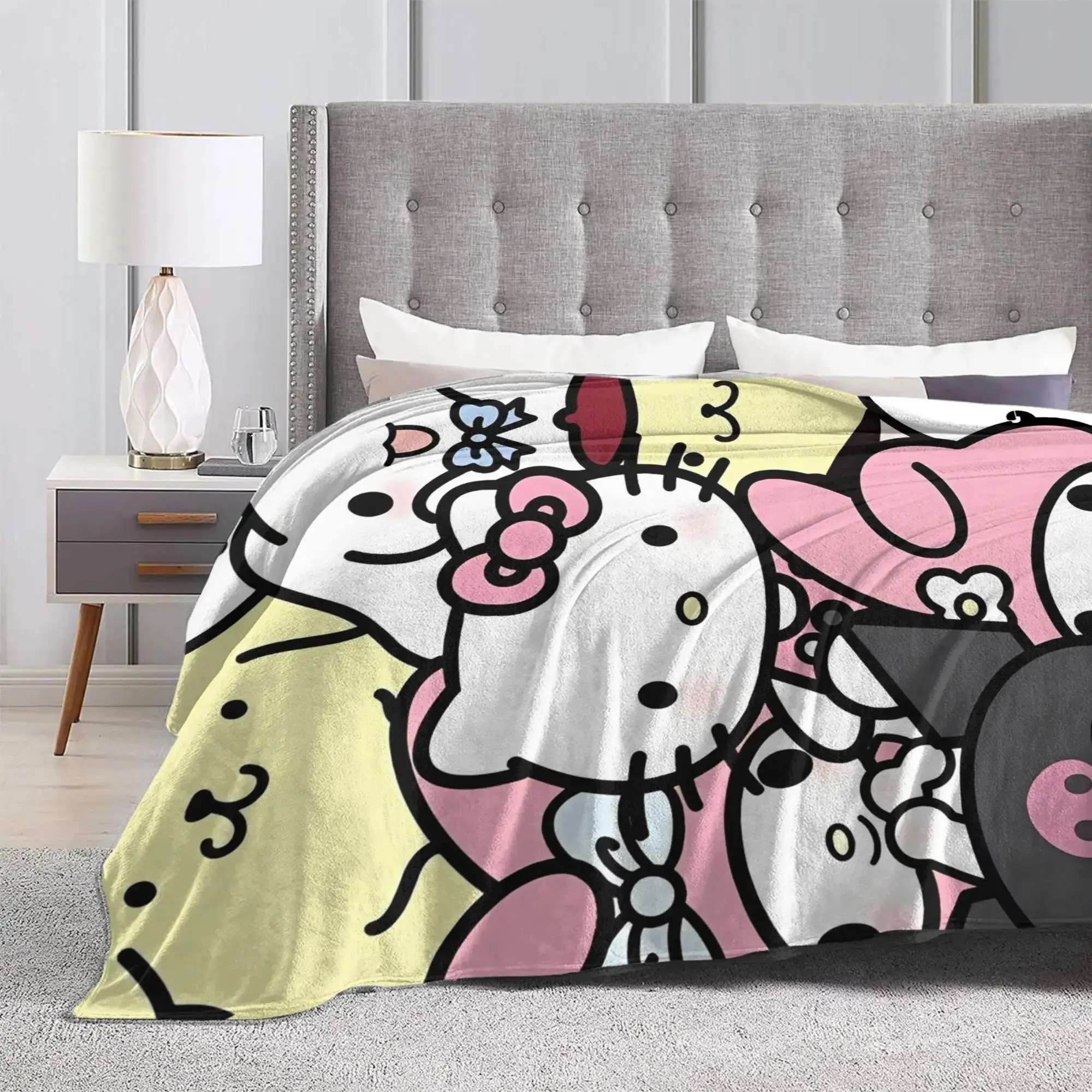 Hello Kitty and Friends Blanket Super Soft Quality Bedding Throw for Winter Couch Bed Student Dorm Patterned Bedspread