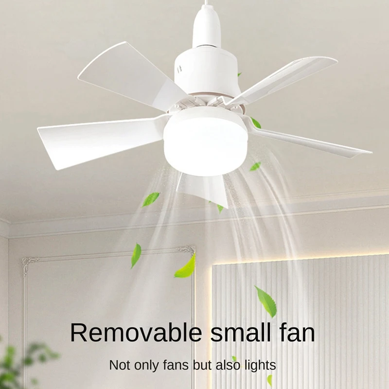 Socket Fan Light Small Ceiling Fan With Light And Remote, Screw In Ceiling Fan Light For E27 Base, For Bedroom Kitchen Durable