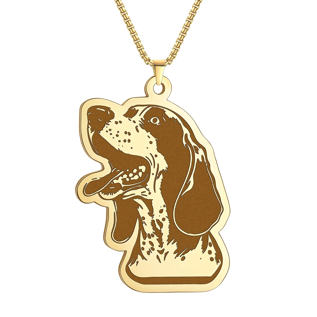 Bluetick Coonhound Pendant Necklace For Women Men Jewelry Stainless Steel Jewelry Cartoon Necklace