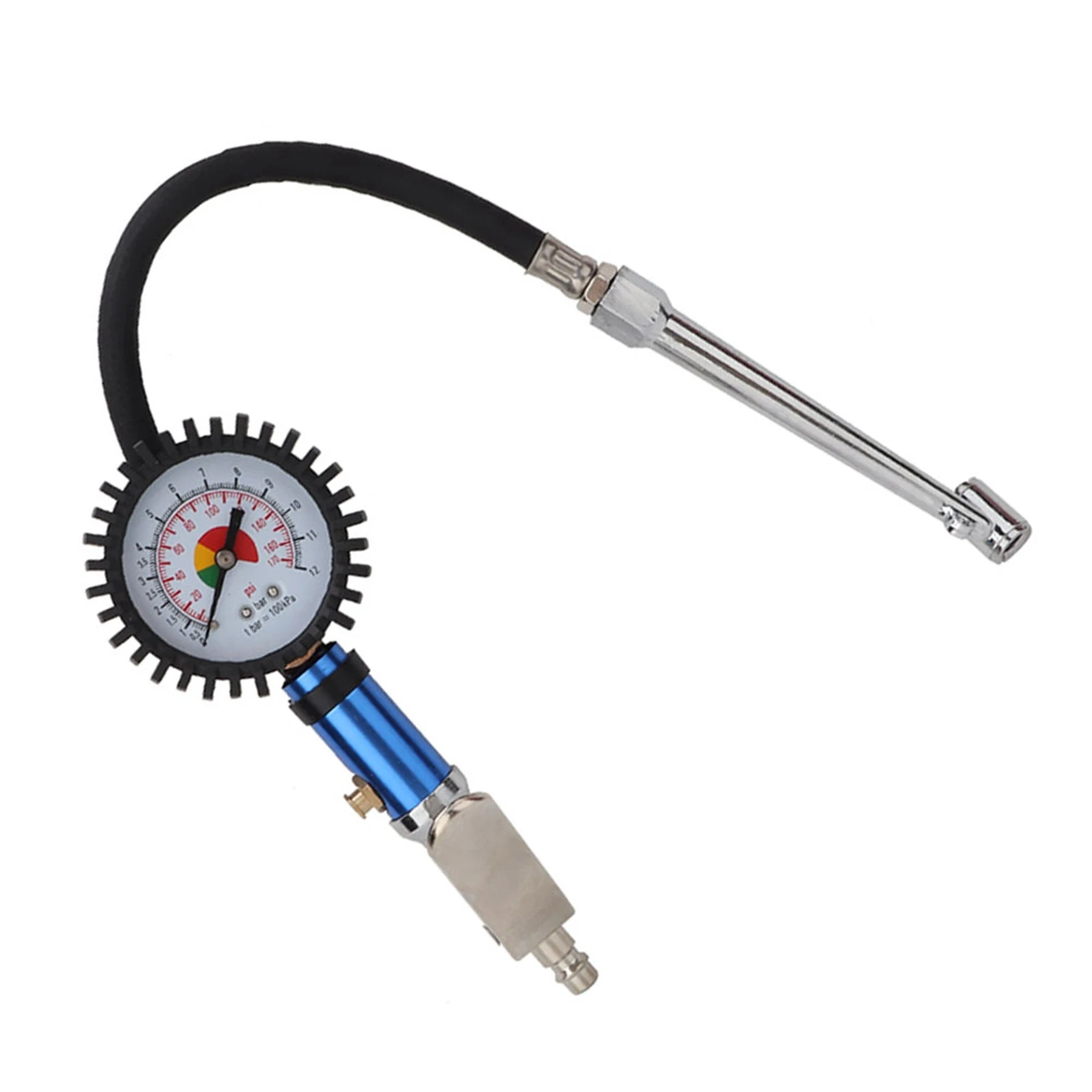 Inflatorpistole, Reifenfüller, Manometer, Pumppistole 12, selbstspannender Reifenfüller mit Luftdruckmesser und schnellem Luftanschluss – Detail 6