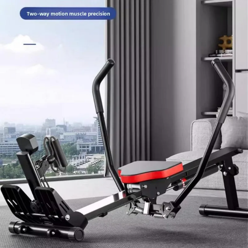 Home Silent Dual Track Hydraulic Rowing Machine Rowing Machine Hydraulic Water Resistance Indoor Home Gym Exercise Equipment