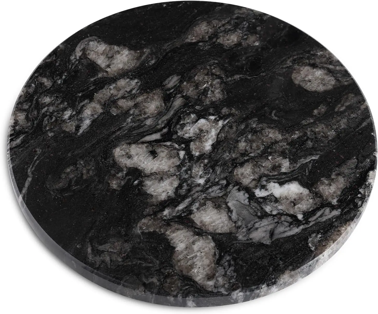 

Brazilian Natural Marble Cutting Board for Kitchen, 11" Round Hand Crafted Marble Slab for Cheese, Charcuterie, Pastry B