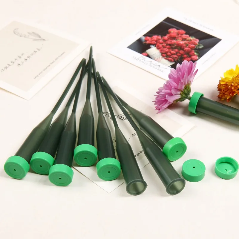 Latest Models 60 PCS Floral Water Tubes with Rubber Caps Fresh Flower Water Tubes for Garden Bouquet Stem Supplies Florist