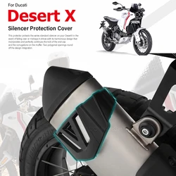 Motorcycle For Ducati DesertX Desert X 2022 2023 2024- Exhaust Shield Muffler Pipe Protector Guard Heat Shield Cover