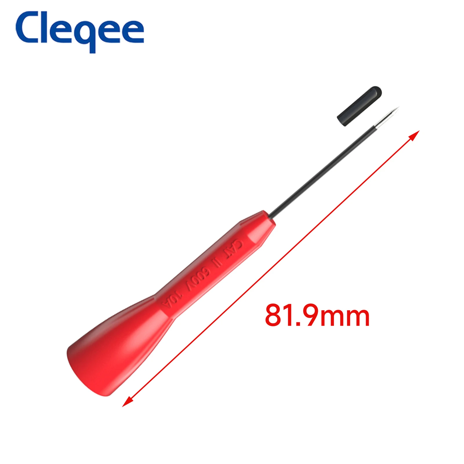 Cleqee 10PCS 1mm Insulated Long Test Probe with 2mm Socket Multimeter Stainless Puncture Probe Back Probe Pin P30038