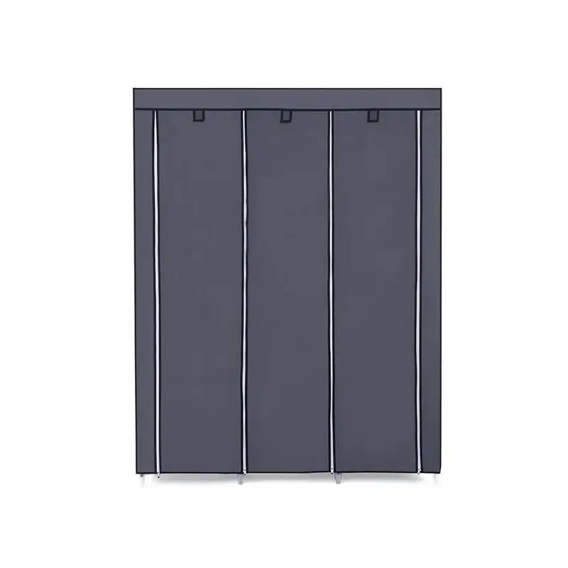 

67" Portable Closet Organizer with 10 Shelves, Easy Assembly, Extra Storage Space, Gray Wardrobe Solution