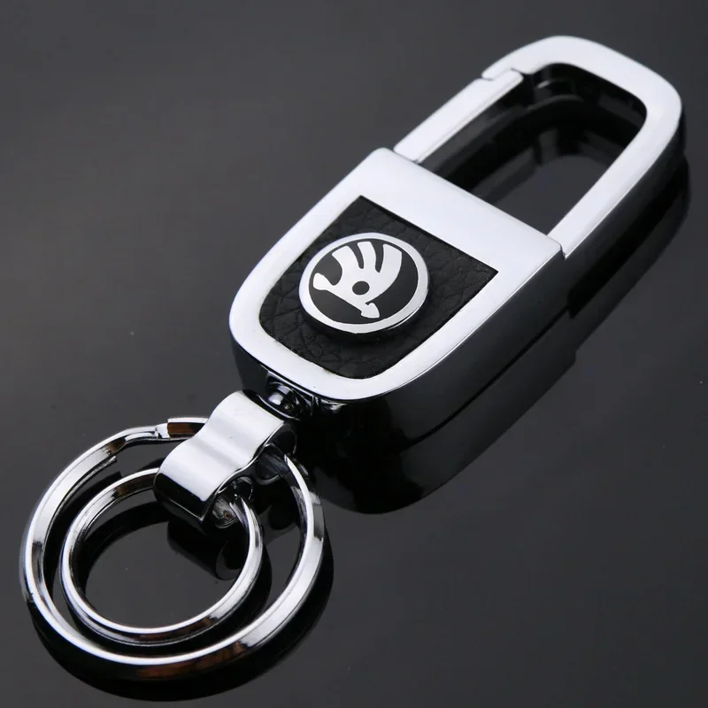 Portachiavi per auto in metallo Portachiavi Porta regalo Ciondolo per Skoda Logo Superb Yeti A7 Octavia Kodiaq Tour RS Rapid Fabia Accessori