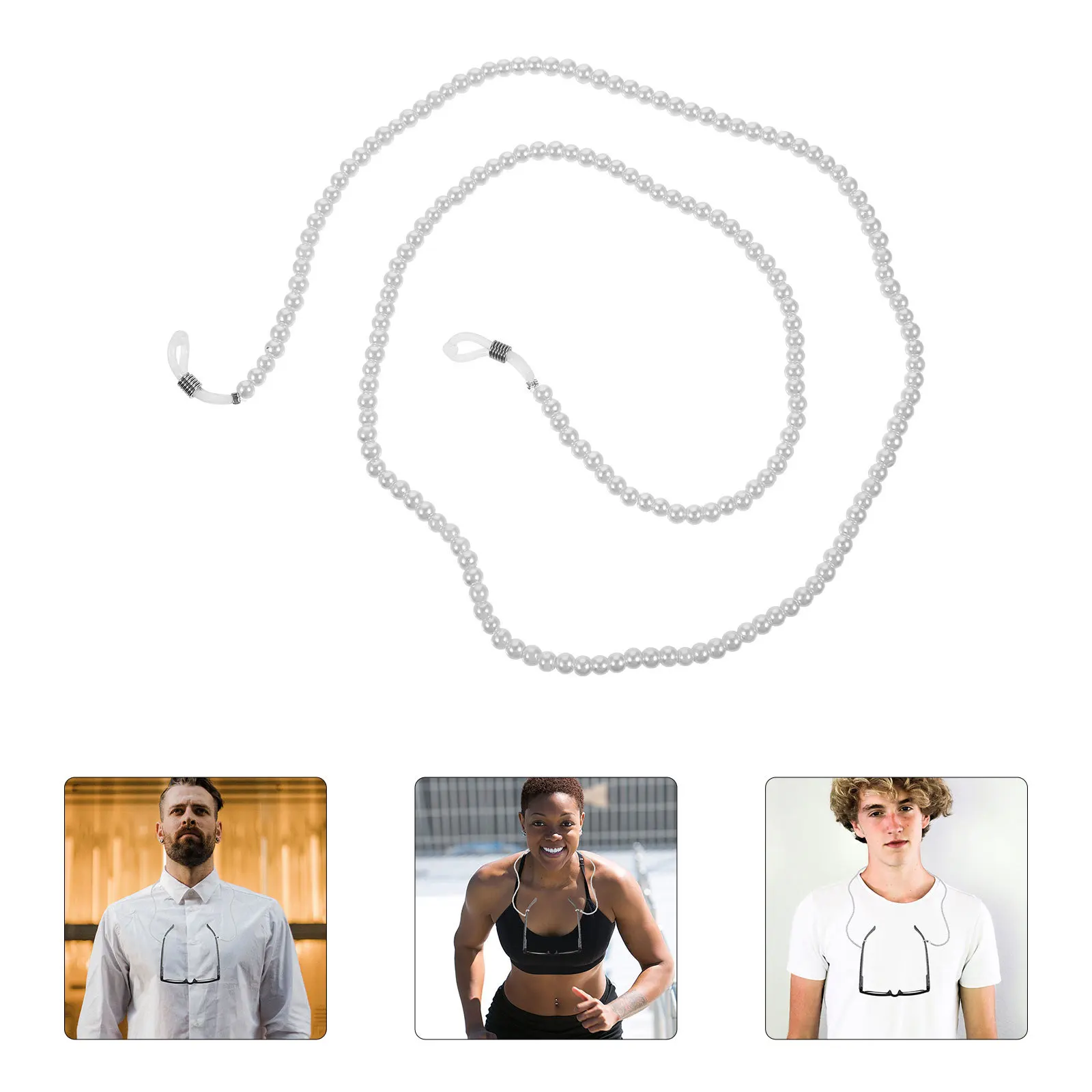 

Pearl Eyeglass Chain Wear-Resistant Glasses Strap Anti-Lost Eyeglasses Lanyard for Women Sunglasses Reading Glasses Holder