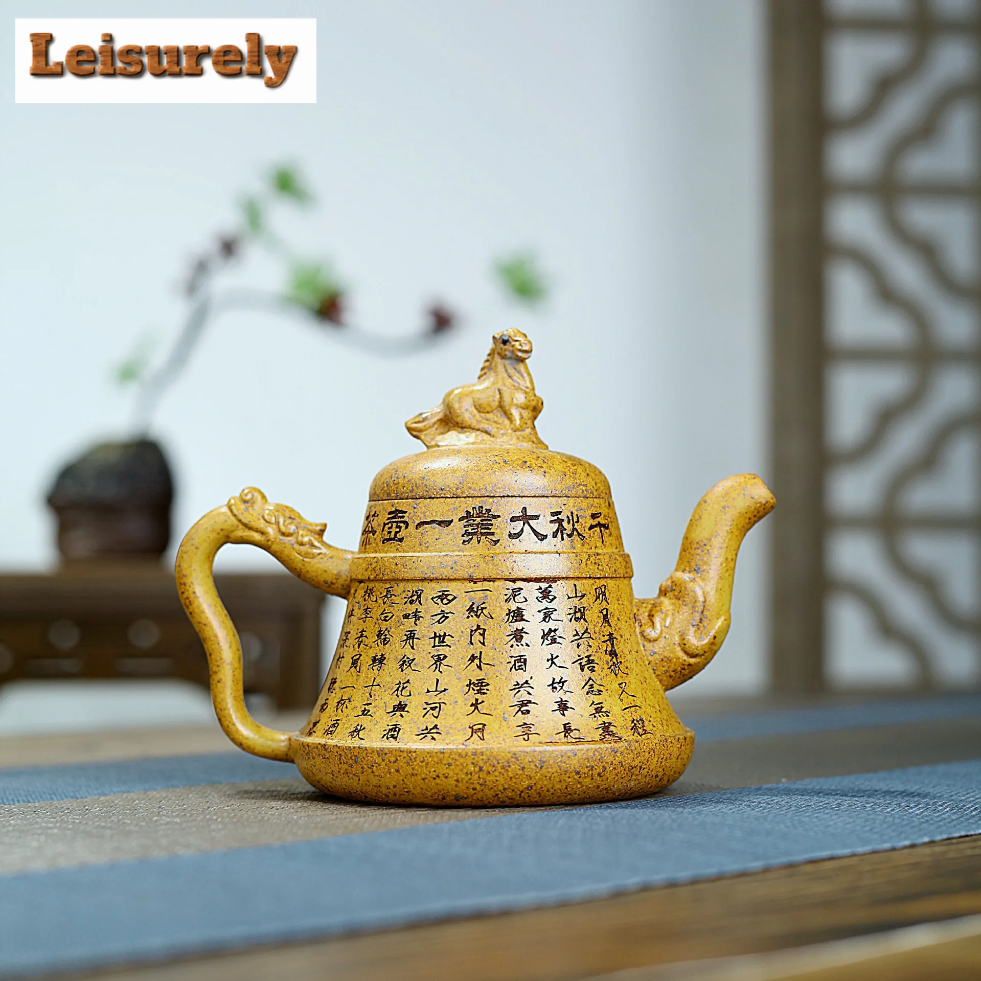 360ml Yixing Purple Clay Teapot Handmade Dragon Horse Spirit Pot Raw Ore Hyperthermy Section Mud Kettle With Filter Zisha Teaset