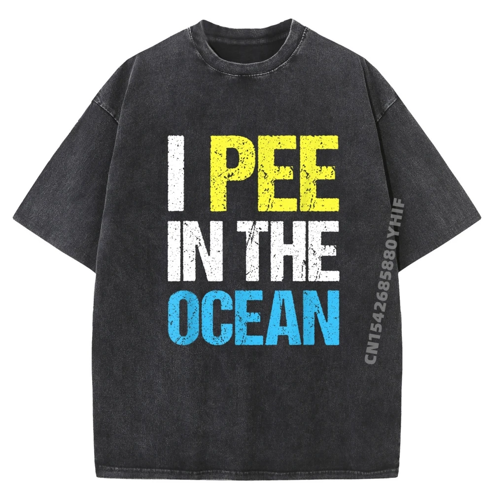 

Latest Printed Tops I Pee In The Ocean Funny Beach Vacation Mens Graphic Tshirts Mens Minimalist Washed Clothes