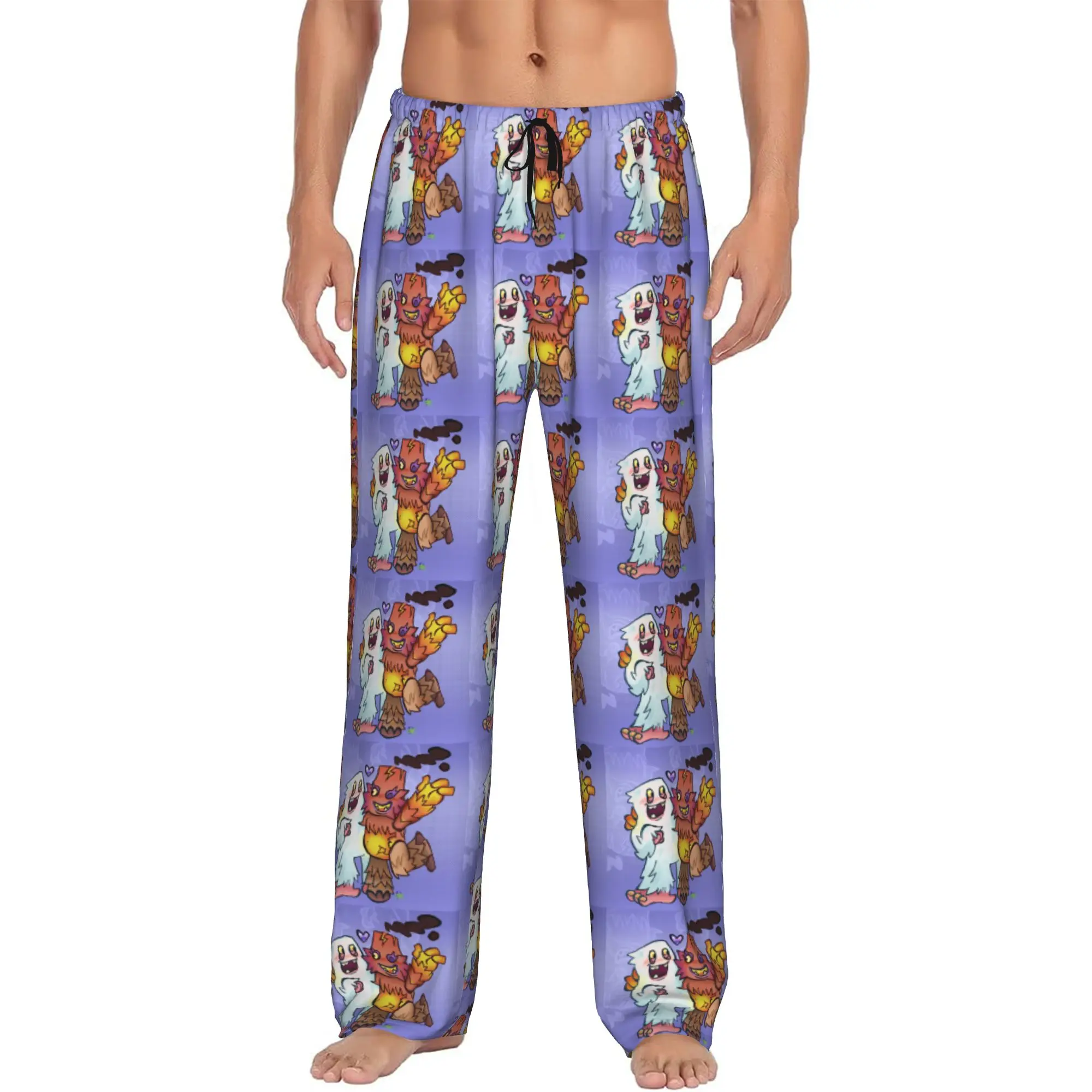 Custom My S-Singing Cartoon Monsters Pajama Pants for Men Video Games Sleepwear Lounge Sleep Bottoms Stretch with Pockets