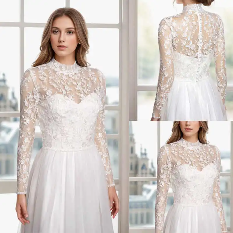 

Изящные свадебные накидки Свадебные куртки Цветочные аппликации Куртка с длинными рукавами Шаль Пальто Тюль Свадебные аксессуары Свадьба и мероприятия