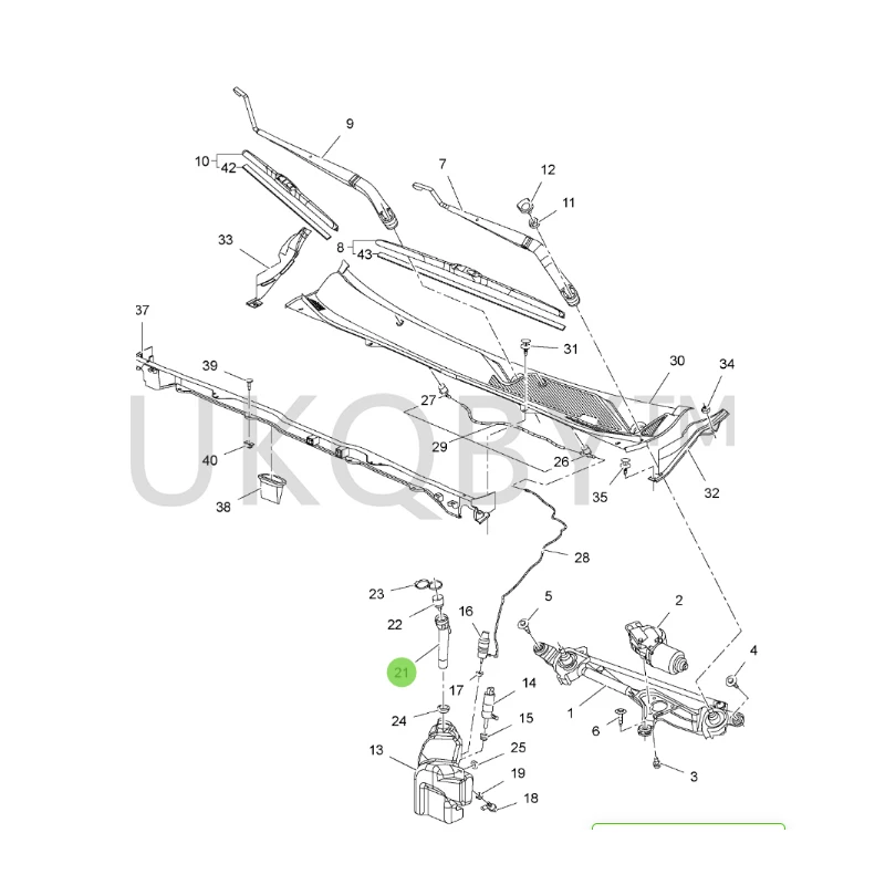 13315610 Suitable for Bu ic k Regal/LaCrosse Spray kettle water pipe, wiper water pipe