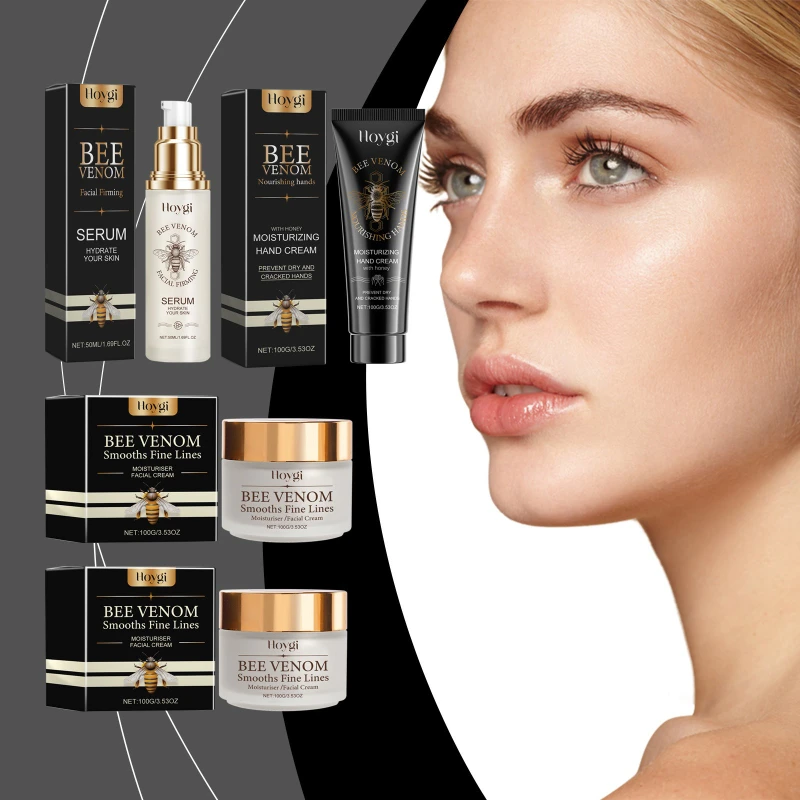 

Bee Venom Series: Lifts and Firms, Hydrates and Moisturizes, Prevents Dryness, Cracking and Frost Damage, and Is Refreshing