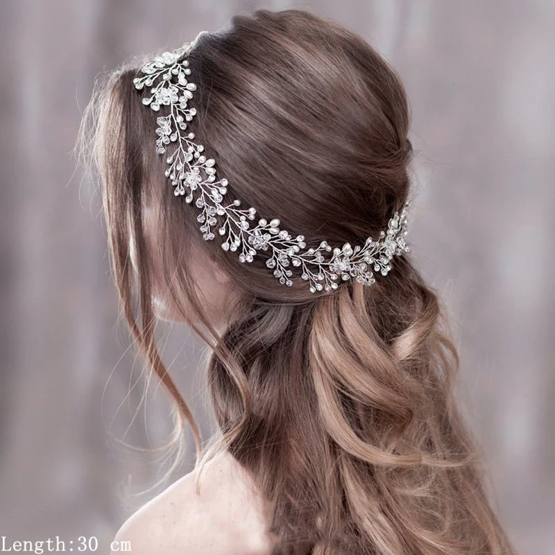 Luxurious Flower Headbands Tiaras Wedding Hair Accessories For Women Bride Hair Jewelry Bridal Headband Headpiece Party Hairband image 6