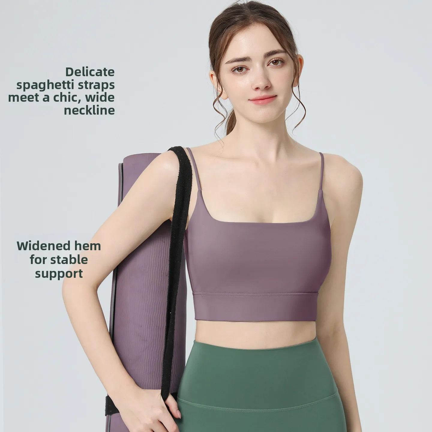 Women's Sports Bra Sling Thin Shoulder Straps Shock-proof Gather-up Shaping Anti-sagging Fitness Yoga Vest