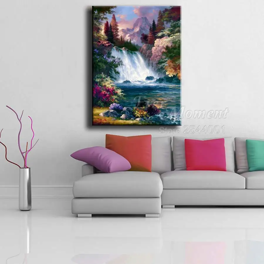 Ever Moment DIY Diamond Embroidery Waterfall Diamond Mosaic Full Square Drills Artwork Home Decoration Diamond Painting ASF1206
