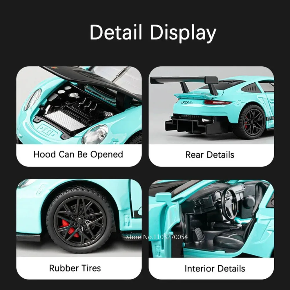 1:32 911 GT3 RS Macan Legierung Sportwagen Druckguss Modell Spielzeug Ornament Türen Geöffnet Sound Licht Zurückziehen Fahrzeuge Kinder Festival Geschenk – Detail 9
