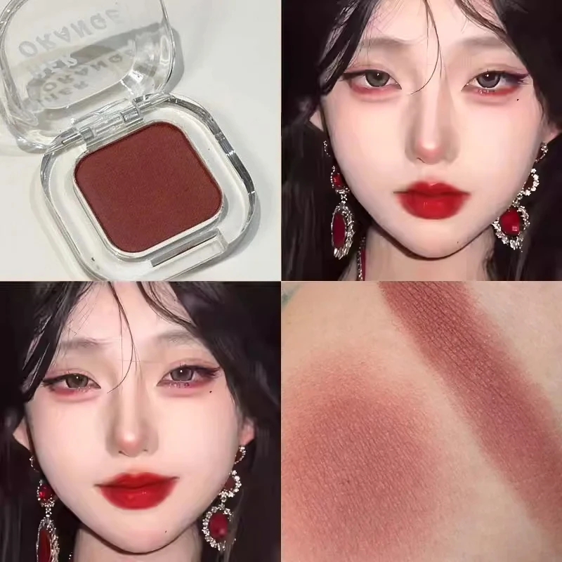 Palette de fards à paupières rouge marron Palette de maquillage multifonctionnelle soyeux mat corail rouge Eyeliner ver à soie ombre inférieure Eyeliner maquillage