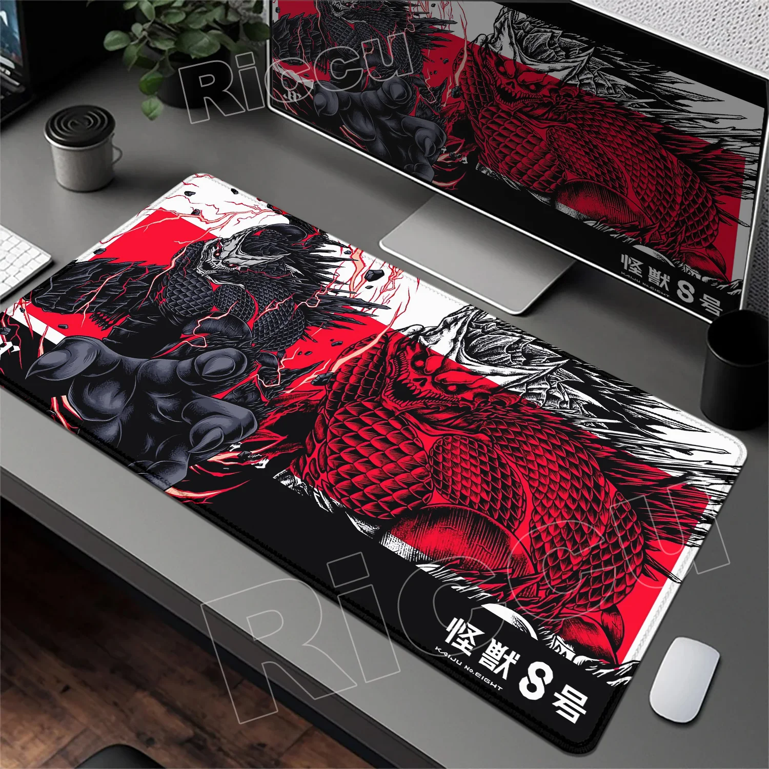 أنيمي Kaiju No.8 ماوس الوسادة 1200x600 مللي متر ألعاب الكمبيوتر مكتب ماوس اكسسوارات كبيرة لوحة المفاتيح طاولة كمبيوتر محمول الوسادة الألعاب حصيرة مكتبية