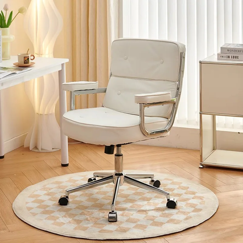 Vanity Nordic Office Chair White Bedroom Executive Swivel Mobile Computer Chair Armchair Lounge Sillas De Espera Home Furniture