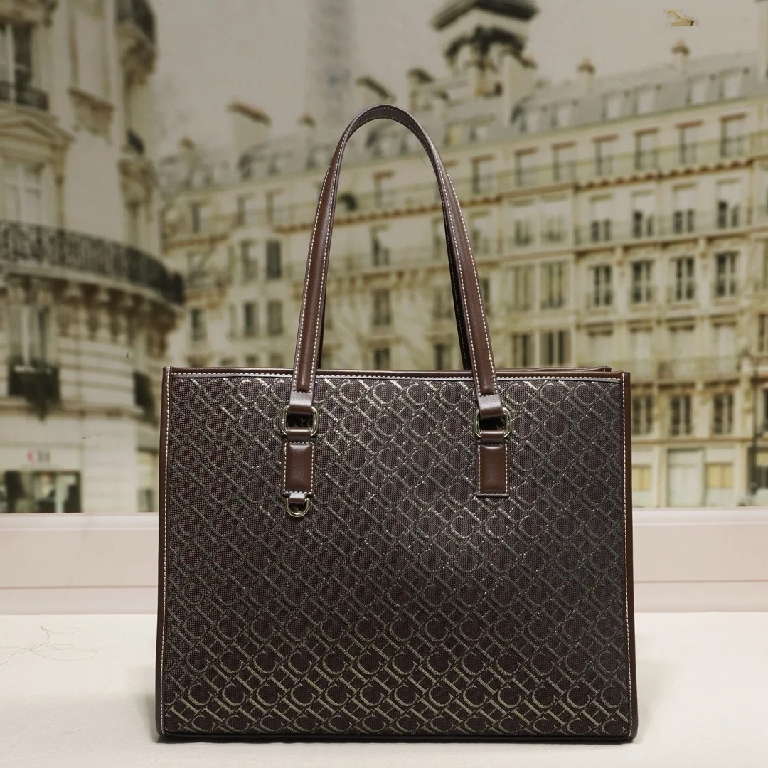 

Women Tote Bag Horizontal Style Vintage Letter Print Laptop Work Bag Fashion Shoulder Bag Purse