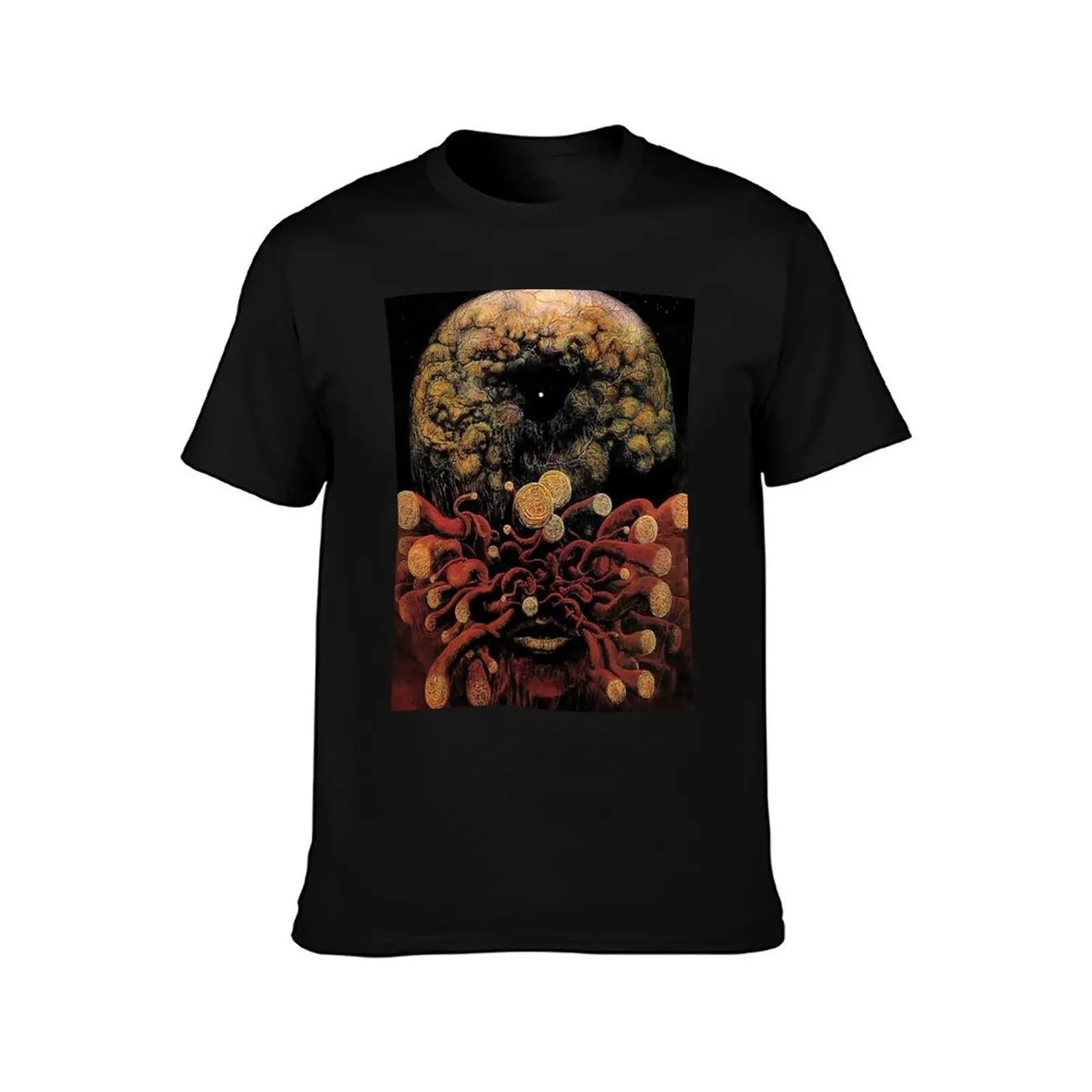Untitled (The Organism) by Zdzislaw Beksinski T-Shirt Basic Casual Wear Short Sleeve Top T-Shirt