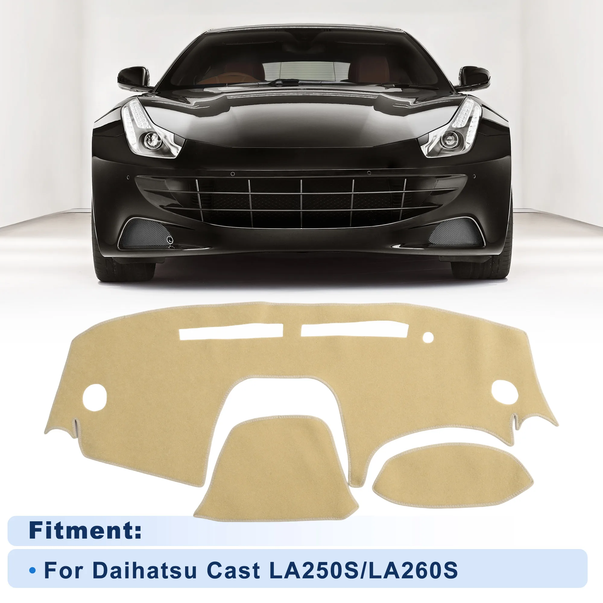 UXCELL Dash Cover for Daihatsu Cast LA250S/LA260S Without HUD Polyester Beige 1 set