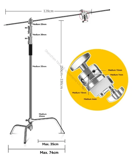 2.8m Photography Magic Leg Light Stand C-shaped Bracket  Stainless Steel Tripod Professional Studio Tripod, Flash, Crossbar