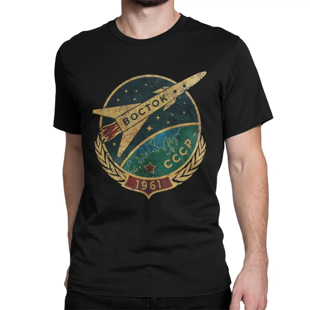 CCCP Soviet Vostok Russia Yuri Gagarin Men Women's T Shirts Funny Tee Shirt Short Sleeve Crew Neck T-Shirt Cotton Unique Clothes