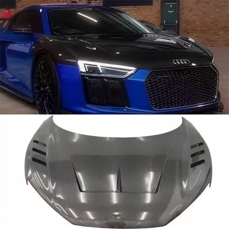 

For Audi R8 2016-2018 Carbon Fiber Hood Engine Cover Hood Car Headliner Hood Cover Upgrade Auto Parts Kit