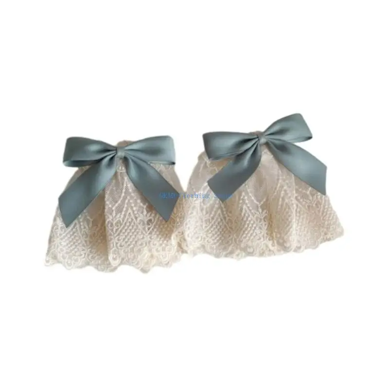 N0PE Phụ nữ Cổ tay Cuffs Ren có thể tháo rời xù