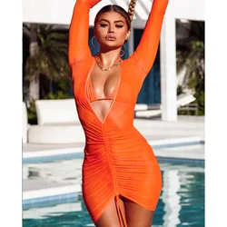 Solid Swimsuit Brazilian Bikini with Cover Up Swim Dress Sexy Bodysuit Three Piece Bathing Suit Swimwear 2023 Woman Beachwear