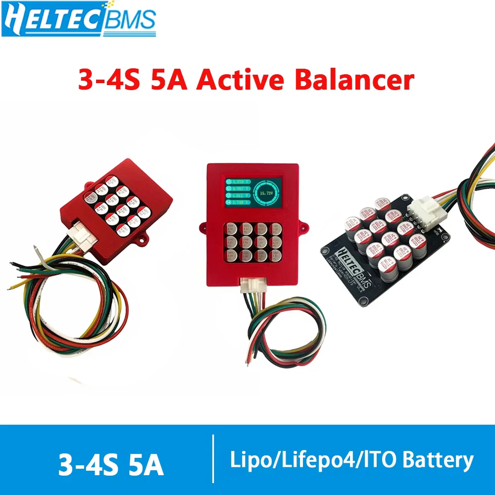 3-4S 5A active balancer lipo/lifepo4/lto battery cell balancer Group  With Case /with TFT display