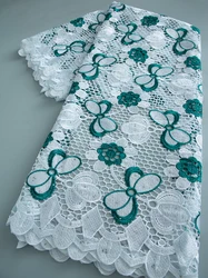 2025 African Cord Lace Fabrics with Stones High Quality Guipure Lace Fabric for Sewing Wedding Women Party Dresses 5yards TY4508