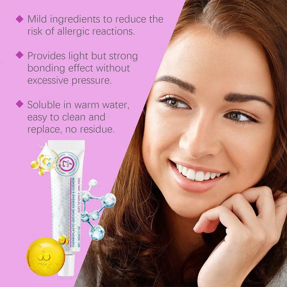 Denture Fix Adhesive Cream Strong Hold Glue For Dentures Multifunctional Repairing Cream Portable Comfortable Denture Teeth Care