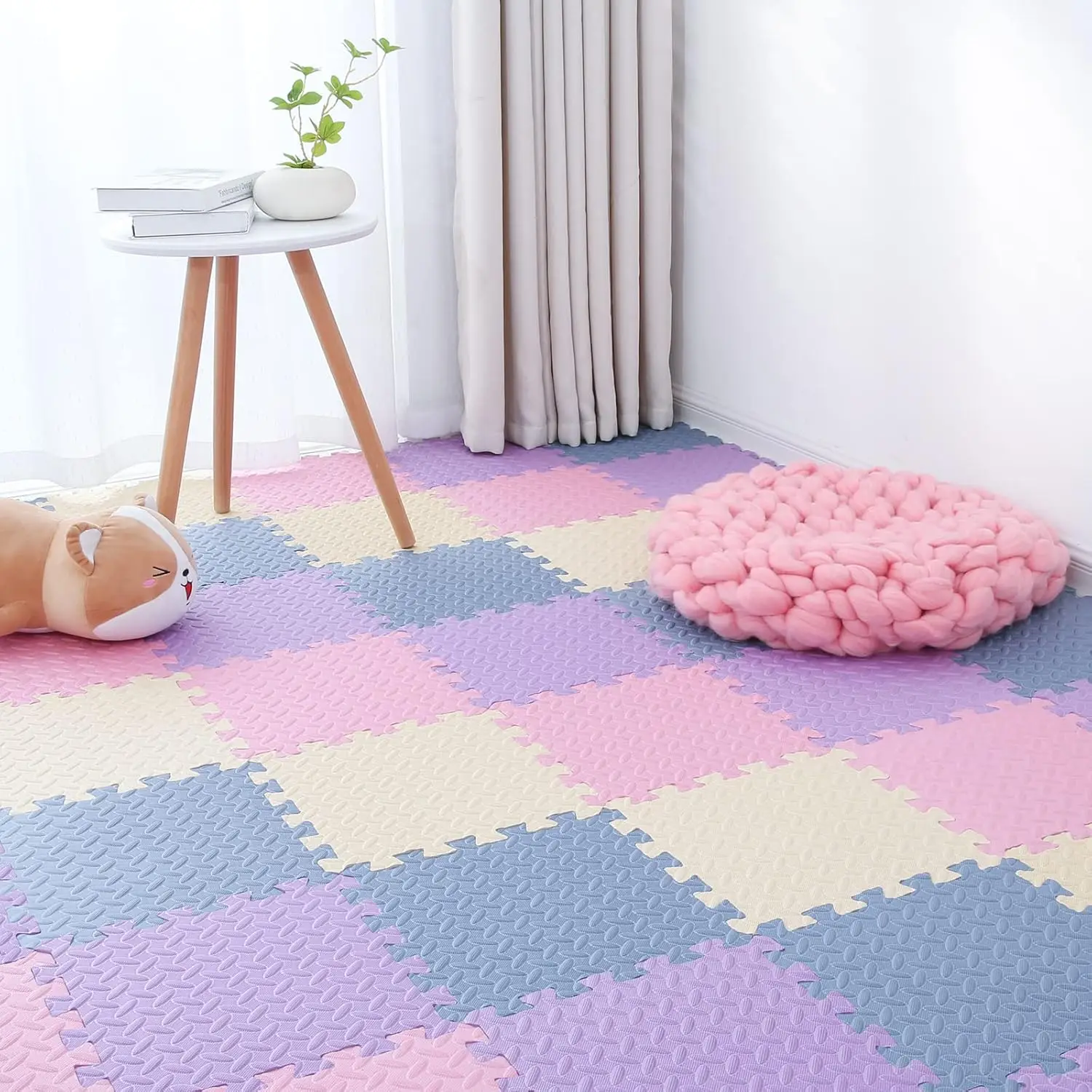 

Foam Play Mat for Baby, EVA Non-Toxic Interlocking Floor Mats, Solid Colored Foam Puzzled Floor Mats, Baby Play Mat Exercise Mat
