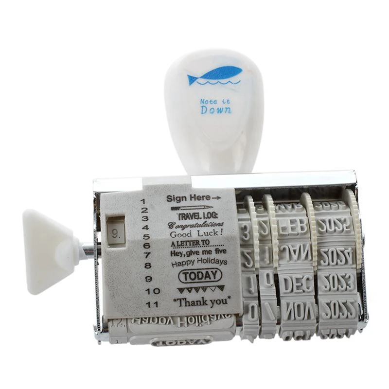 Carimbo de borracha DIY Palavras e Data, Roda Rolo, Papelaria, 2 PCs