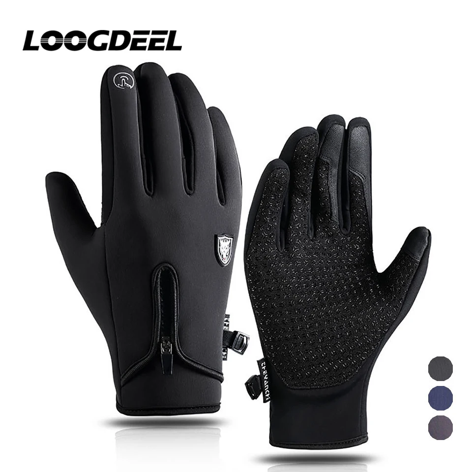 LOOGDEEL Fishing Gloves Waterproof Non-slip Touch Screen Outdoor Sports Cycling Skiing Windproof Get Fish Fishing Gloves Unisex