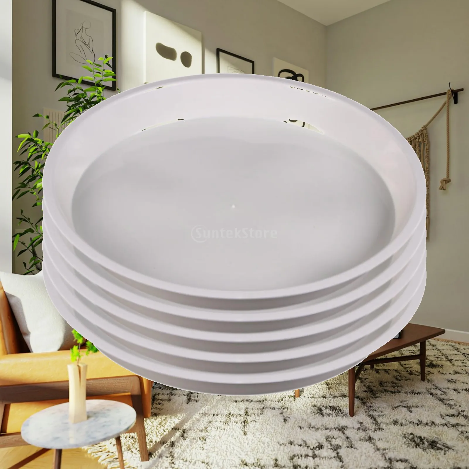 Flower Pot Plant Saucers PP Material Round Water Collection Trays for Indoor Outdoor Living Room Windowsill