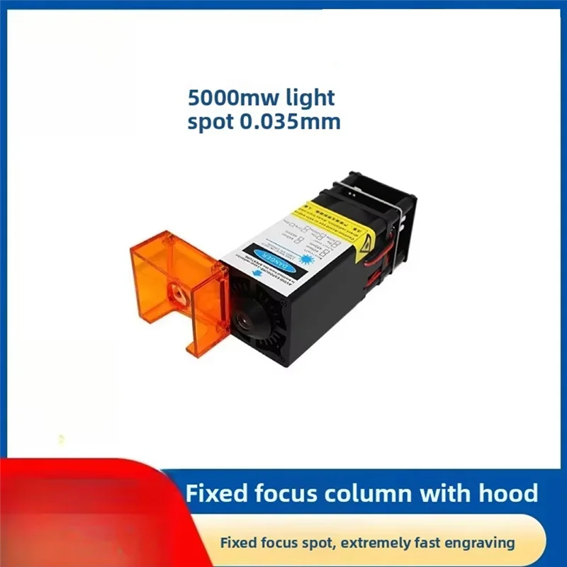 ABLK Enfoque fijo 5W 450Nm-455Nm Módulo de corte láser Grabado 12V Modulación PWM Tablero de madera de 5 mm