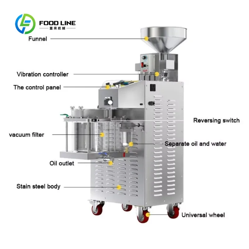 Commercial Automatic Oil Press For Walnut Sesame Perilla Peanut Rapeseed Oil Production