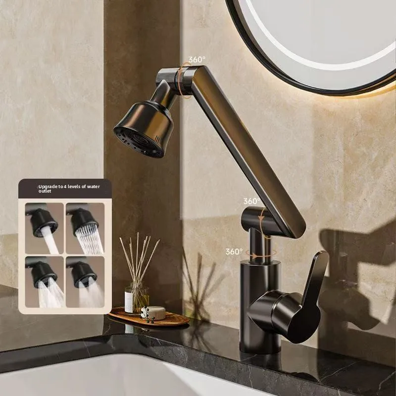 

Bring in wealth and treasure cat universal rotate faucet hot and cold water dual-purpose wash basin kitchen sink