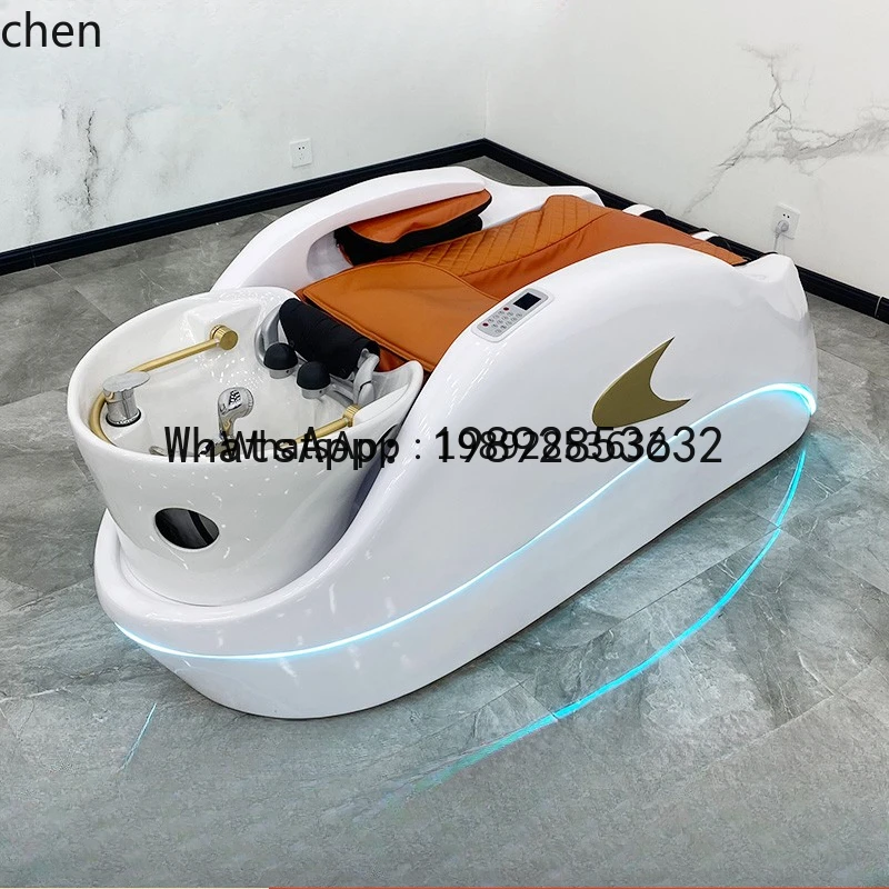 AA Intelligent Electric Massage Shampoo Bed Automatic Hairdressing Ceramic Basin Shampoo Flush Integrated