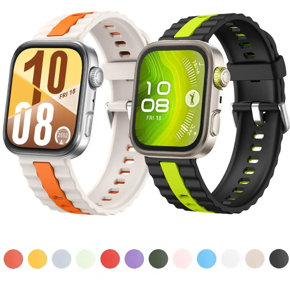Sports Silicone Strap for Huawei Watch Fit 4/3 Two-color Breathable Bracelet Wristband for Huawei Watch Fit 4/4 Pro Accessories