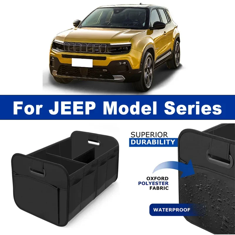 

Foldable Car Organizer Portable Storage Box With Side Net for JEEP Wrangler GrandCherokee Compass Renegade Cherokee Gladiator