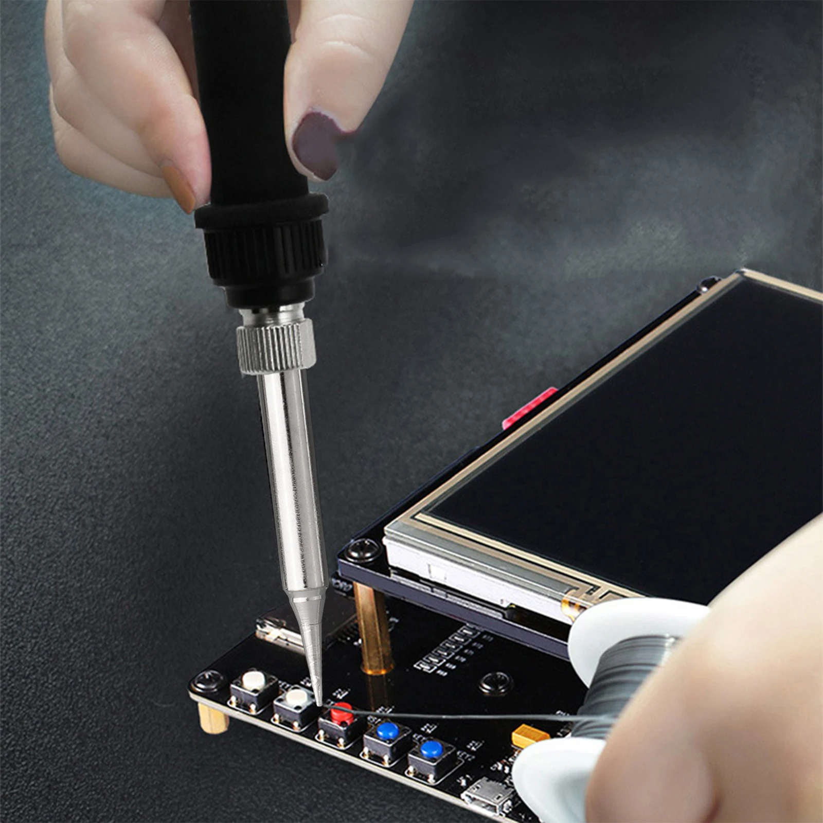 

High Quality Brand New Soldering Iron Tip Parts I+B+K+3C+2.4D Lead-free Replacement Silver 936 Soldering Iron Tip